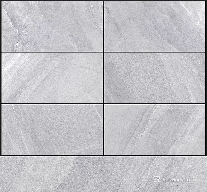 Modern Gray Square Tiles With Natural Texture For Home Interior Design 3d model 