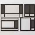 Modern window casement window screen window 3d model