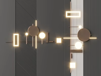 Modern Stylish Geometric Wall Decor with LED Lighting and Abstract Geometric Design 3d model