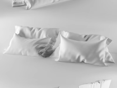 White Soft Decorative Pillows in Modern Minimalist Style for Home Comfort 3d model