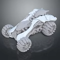 Functional Vehicle With Creative Design And Oversized Off Road Tires 3d model