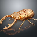 Decorative Golden Beetle Ornament With Intricate Patterns For Home Living