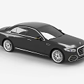 Luxury Black Sedan with Streamlined Body Design Chrome Accents and Large Alloy Wheels