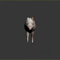 Cute Pink Piglet Standing On Gray Background With Smooth Skin And Adorable Posture