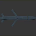 Detailed Blue Missile Model Featuring Ukrainian National Symbols UKR Markings and Yellow Stripe