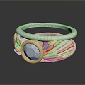 Elegant Fashion Ring With Intricate Wing Design And Central Gemstone Accent