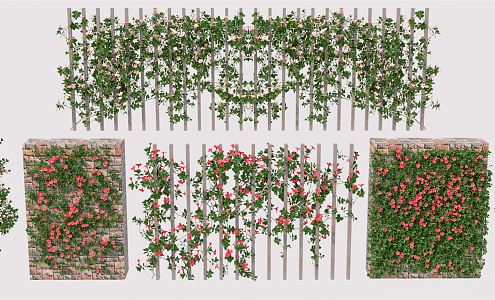 Modern Vine Plant Climbing Vine Creeper Rose Green Plant Wall Green Vine Man Plant Wall 3d model