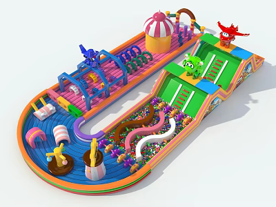 Inflatable Castle Inflatable Break-through Air Model Break-through Game 3d model