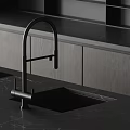 Dark Gray Modern Kitchen Cabinets With Sleek Countertop And Contemporary Interior Design