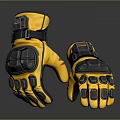 Yellow And Black Protective Gloves With Reinforced Palms And Secure Strap Design