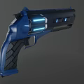 Science Fiction Gun Pistol Cyberpunk Gun Game Gun Low Face Number Low Model Simple Model Game Sub-era Movie and TV Level Super Realistic High Precision 3d model