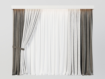 Modern Curtain Double-layer Curtain Two-color Curtain Screen Curtain Fabric Curtain Living Room Curtain Bedroom Curtain model