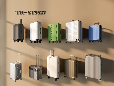 Stylish Versatile Suitcases With Various Colors Different Sizes And Rolling Wheels For Travel 3d model