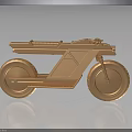 Copper Colored Modern Motorcycle Model With Sleek Lines On Dark Background