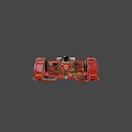 Red Ferrari Futuristic Racing Car With Aerodynamic Design And Shell Logo