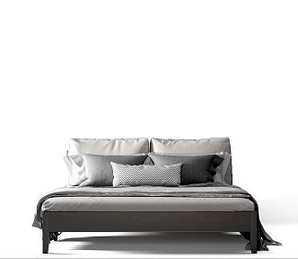 Modern double bedding 3d model