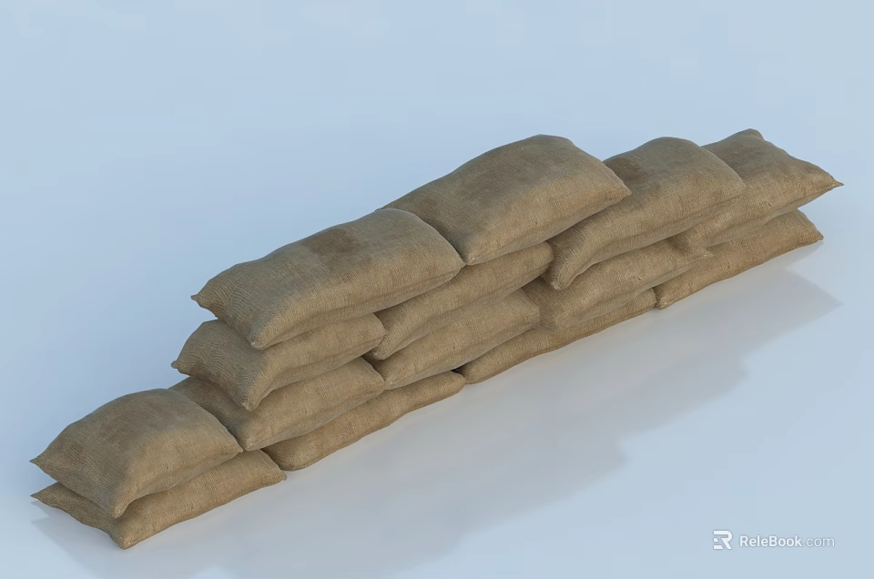 Stacked Hessian Sack Sports Equipment For Weight Training And Fitness Workouts 3d model 