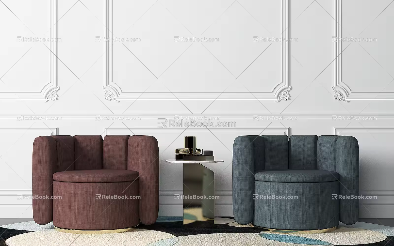 Modern Casual Sofa Combination Fabric Sofa 3d model