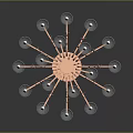 Elegant Copper Chandelier Lighting Set With Crystal Pendants And Multiple Candle Lights