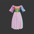 Elegant White Dress With Bell Sleeves Fitted Waist And Pleated Skirt
