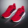 Red Casual Sporty Sneakers With Black Stripes And White Sole Design