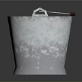 Silver Metal Household Bucket With Sturdy Handle And Red Accent Detail For Daily Use