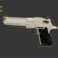 Sleek Silver Metal Pistol Weapon with Black Grip and Modern Tactical Design