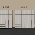 Modern White Wardrobe Design for Master and Second Bedrooms with Panel Doors 3d model
