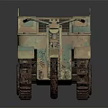 Vintage Military Tracked Motorcycle With Camouflage Paint And Multiple Wheels