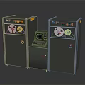 Vintage Black Computer Equipment With Dual Tape Drives Control Panel And Indicator Lights