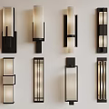 Modern Wall Lamps In Various Designs With Metal Frames And Glass Shades For Interior Decor
