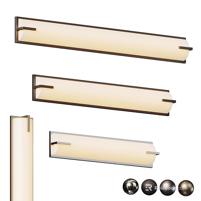 Modern Wall Lamps With Sleek Brushed Metal Frame And Soft Ambient Lighting Design 3d model 
