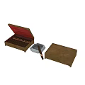 Open Cigar Box With Cigars Ashtray And Closed Case On White Background