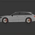 Silver Audi Station Wagon With Modern Design And Gold Sporty Wheels