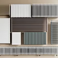 Various Modern Radiators With Different Colors And Designs For Home Heating 3d model