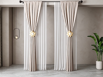 Modern fabric curtains 3d model