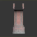Red Brick Arch Bridge Structure With Double Arches And Stone Pedestals