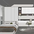 Modern Tatami Bedroom Interior Design With Built in Wardrobe Desk Chair And Window Blinds