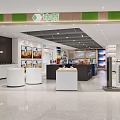 Modern Electronics Retail Store With Spacious Interior White Black Display Counters And Green Wooden Trim