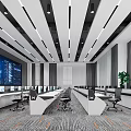 Command Control Room of Modern Monitoring Room 3d model