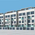 Modern Residential Building With White Exterior Large Windows And Glass Railing Balconies