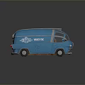 minibus minivan driverless bus school bus van box car 3d model