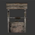 Traditional Garden Ornament With Wooden Roof Stone Well Body And Handle Design
