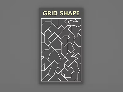 Grid Shape Abstract Geometric Pattern Design On Decorative Artwork Panel 3d model