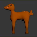 Orange Deer Toy With White Spots And Light Belly Standing On Dark Background