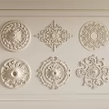 Gypsum lamp panel carved lamp panel chandelier base round lamp panel gypsum component 3d model