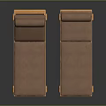Set of Two Brown Wooden Lounge Chairs With Comfortable Cushioned Seats