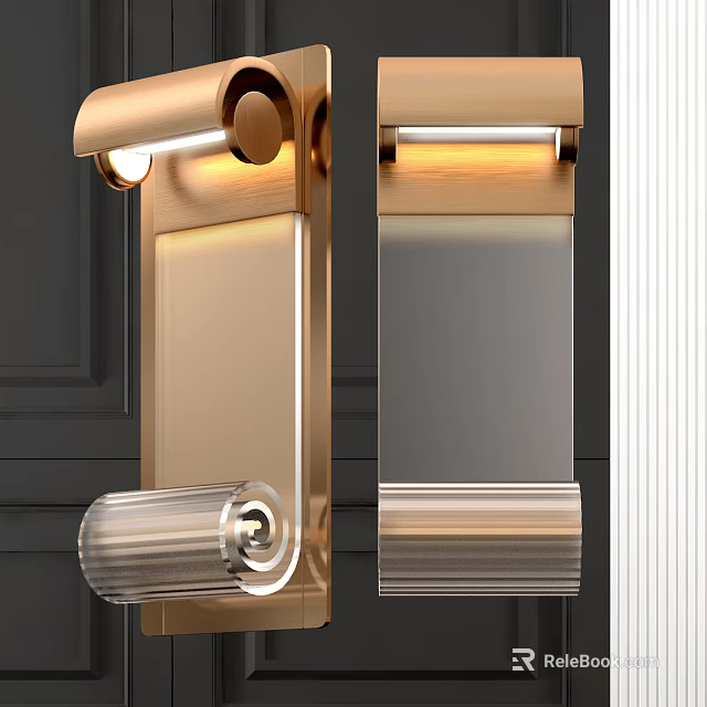 Modern Gold Wall Sconce With Sleek Metal Frame And Glass Shade Design 3d model 