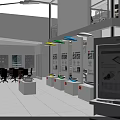 TCL Exhibition Booth Design With Two Story Structure Red Roof And Display Equipment