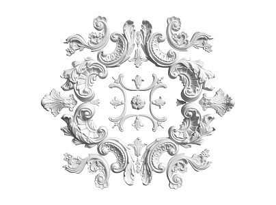 European-style lamp panel gypsum component carved 3d model